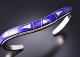 Silver & Lapis Navajo Inlay Sweater Bracelet by TSF 3L13N