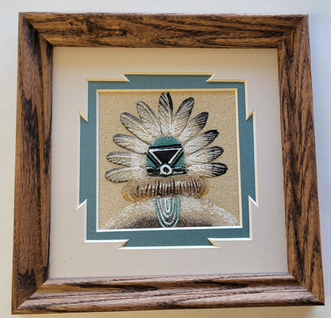 Navajo Sand Painting by Michael Watchman 7x7 - 4D10C