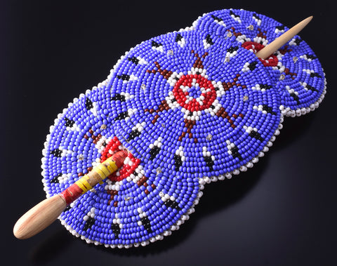 Preowned Native American Handbeaded Hair Piece with Bar 5D07P