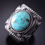 Size 11-3/4 Silver & Royston Turquoise Navajo Mens Ring by Derrick Gordon 4C31D