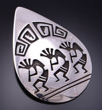 Vintage Silver Dancing Kokopelli Hopi Handmade Pendant 3F10T