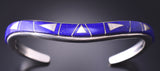 Silver & Lapis Navajo Inlay Sweater Bracelet by TSF 3L13N