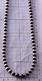 Deal of the Day - Silver Pearls Bead Necklace by Navajo Artist Vangie Touchine 6mm - 18 inches 3L06B