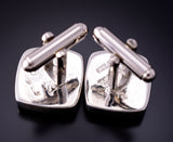 Silver & Lapis Navajo Inlay Square Cuff Links by TSF 3L13B