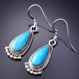 Silver & Turquoise Navajo Tear Drop Earrings by Sharon McCarthy 3J16Q