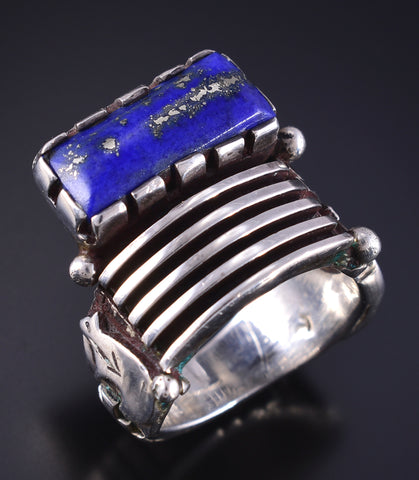 Vintage Size 5 Silver & Lapis Navajo Ring by Leroy Thomas 5K10O