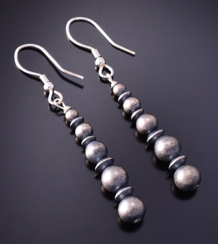 Silver Stacked Navajo Pearls Earrings by Mason Lee 4C13Y