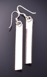Silver & Turquoise Row Navajo Long Earrings by Chester Charley 3B10G