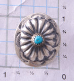 Silver & Turquoise Navajo Handmade Concho Earrings by Joan Begay 3B10J
