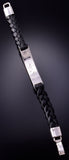 Silver & Opal Navajo Inlay w/ Leather Wrap Bracelet by TSF 3L16F