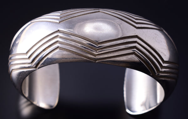 Bracelet Manchette Albert BIGHAND En Argent Sterling Massif - Style Navajo, Motif, Occasion