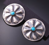 Silver & Turquoise Navajo Concho Earrings by Joan Begay 3B10U