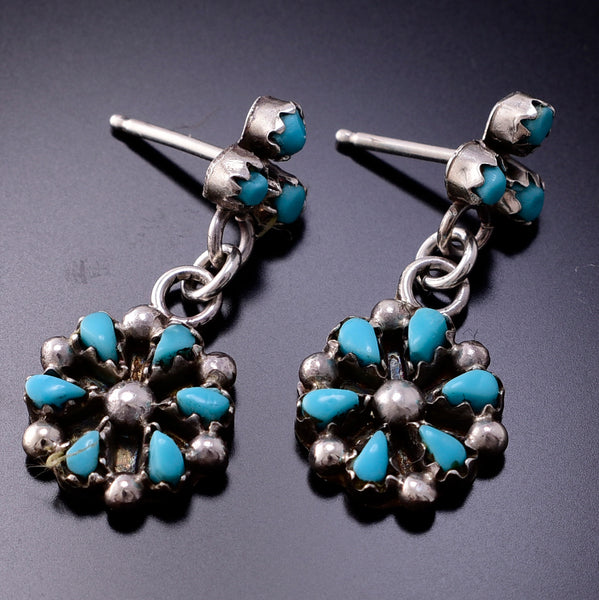 Zuni Pettipoint Turquoise Earrings by Tricia Leekity 3M05J