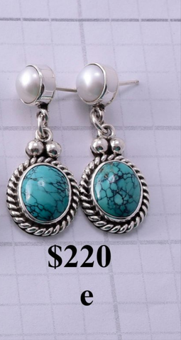 Pearl and turquoise earring #E