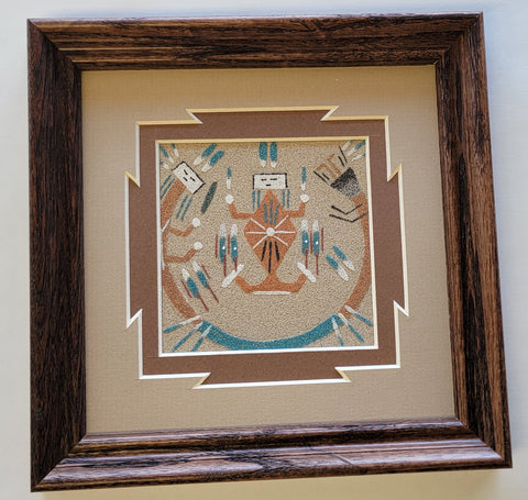 Navajo Sand Painting by Nephi Benally 7x7 - 4D10J