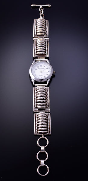 Navajo Handmade Ladies Watch Bracelet by Thomas Charley - 4L04E