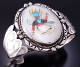Vintage Silver Multistone Zuni Inlay Apache Dancer Bracelet 4A19H