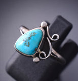 Vintage Size 6-1/4 Silver & Turquoise Navajo Ring 3K09V