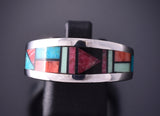 Size 10 Silver Multistone Navajo Inlay Ring by Jim Harrison 4C13S