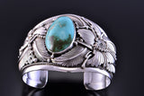 Royston Turquoise Wide Silver Bracelet by J Delgarito 2J20A