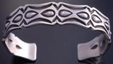 ZBM All Silver Stamped Design Men's Bracelet by Erick Begay 7B22B