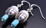 ZBM Silver & Turquoise Fresh Water Pearl Tulips Earrings by Erick Begay 8G23X