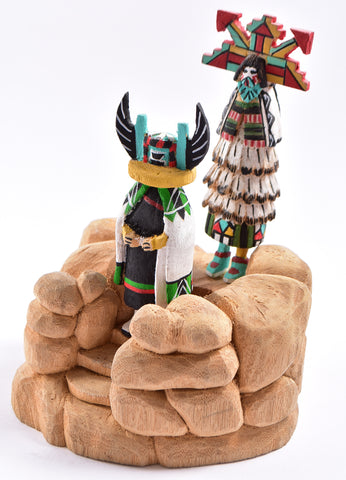 Shalako and Crow Mother Hopi Kachina by S. Miguel - 1K15M