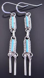 Silver & Turquoise Needle Point Zuni Earrings by Kathryn Qualo 2E17G