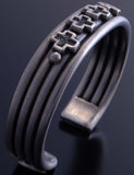 ZBM  Silver Matte Cross Bracelet by Erick Begay- UA72X