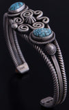 ZBM Silver & #8 Spiderweb Turquoise Butterfly Bracelet by Erick Begay- UA72O