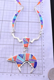 Inlay Necklace & Earrings with Bear Design Pendant by Pam Daniels 2K25E