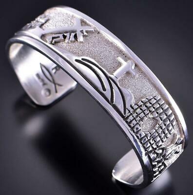 Silver Navajo Handmade Christ’s Glory Resurrection Bracelet by 