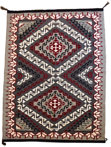 HUGE - Ganado Red Design Navajo Rug by Mary M Yazzie 1J14K