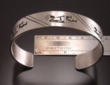ZBM Conservative Silver Kokopelli Overlay Bracelet ~ Erick Begay Navajo handmade  TO51I