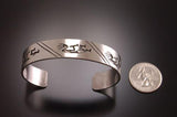 ZBM Conservative Silver Kokopelli Overlay Bracelet ~ Erick Begay Navajo handmade  TO51I