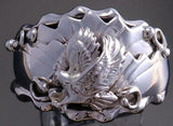 Size 13 All Silver Hunting Eagle Men's Ring by G. Francisco 9J10A