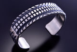 Silver Navajo Handmade Men's Bracelet by Jerrold Tahe 2L08G