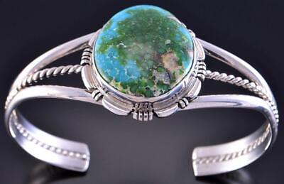Silver & Sonoran Gold Turquoise Navajo Handmade Bracelet by Norvin