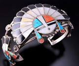 Vintage Zuni Sun Face Kachina Design Bracelet 3E10C