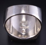 Size 11-3/4 Silver & White Buffalo Turquoise Navajo MENS Ring by Arlene Yazzie 5L05X