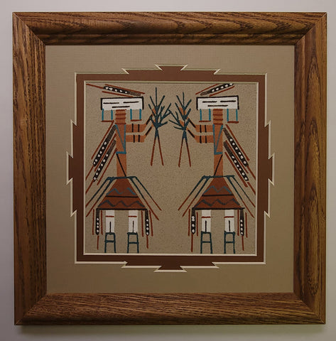 Navajo Sandpainting by Deborah Foster - Yei-Bi-Chei and Corn - 5J08J