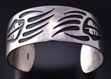 Vintage Silver Hopi Handmade Strong Bear Claws Bracelet Riley Polequaptewa 5K22B