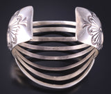 Vintage Silver Navajo Handmade Sunrise Bracelet by Wilbert Benally 5K10J
