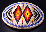 Preowned Native American Handbeaded Diamond Pattern Buckle 5D07Q