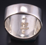 Size 12-3/4 Silver Multistone Navajo Inlay Men's Ring by Bessie Johnson 5L05F