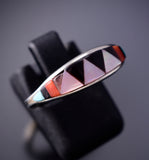 Size 9 Zuni Multistone Inlay Silver Ring by Tammie Qualo 6K27T