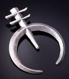 Silver Navajo Tufacast Naja Isleta Cross Pendant by Gary Custer 4F23H