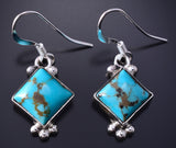 Silver & Turquoise Navajo Dangle Earrings by Sharon McCarthy 5G18C