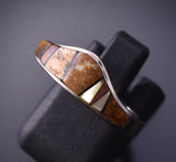 Size 6-3/4 Silver & Tiger Eye Multistone Navajo Inlay Ring by TSF 3L16X