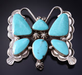 Silver & Turquoise Navajo Butterfly Pendant by Emerson Degarito 5J18W